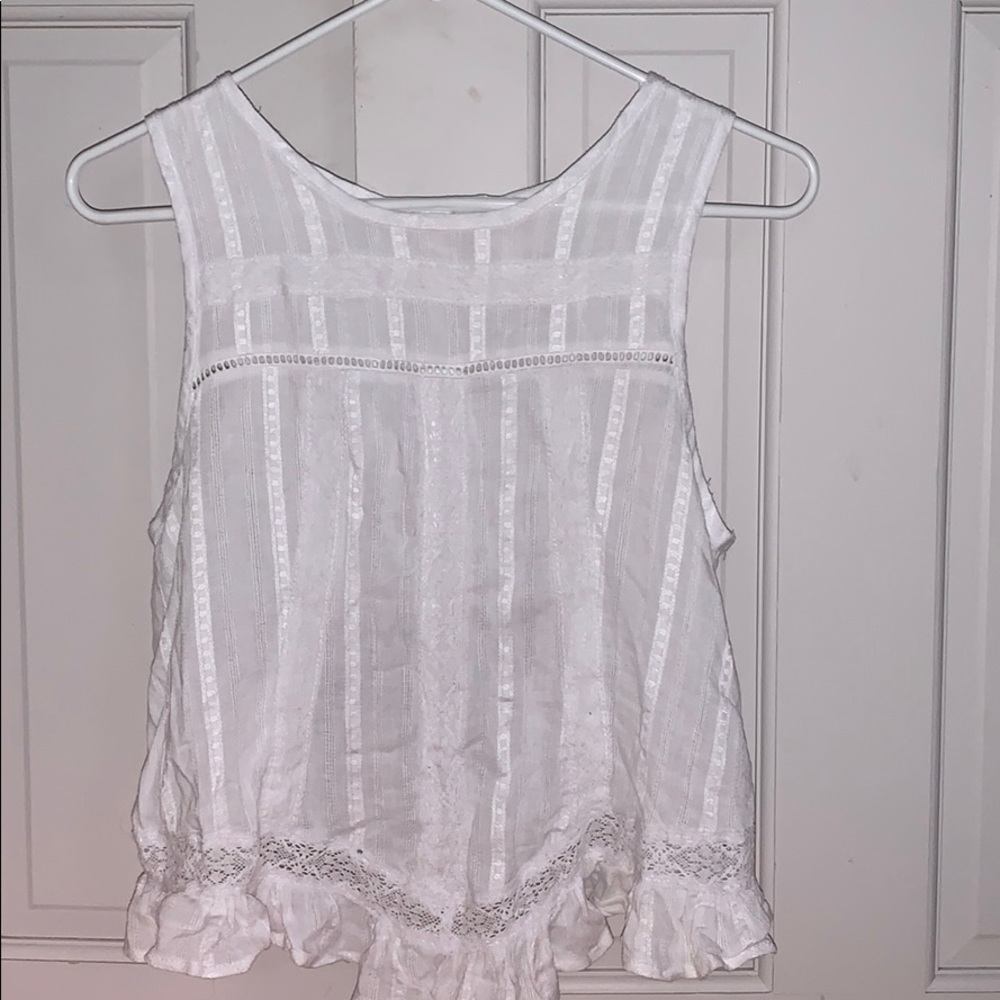 White tank with button down back